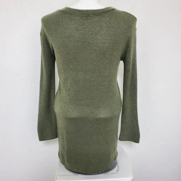 PIKO 1988 | Green V-Neck Knit Tunic Top Small - Picture 4 of 8